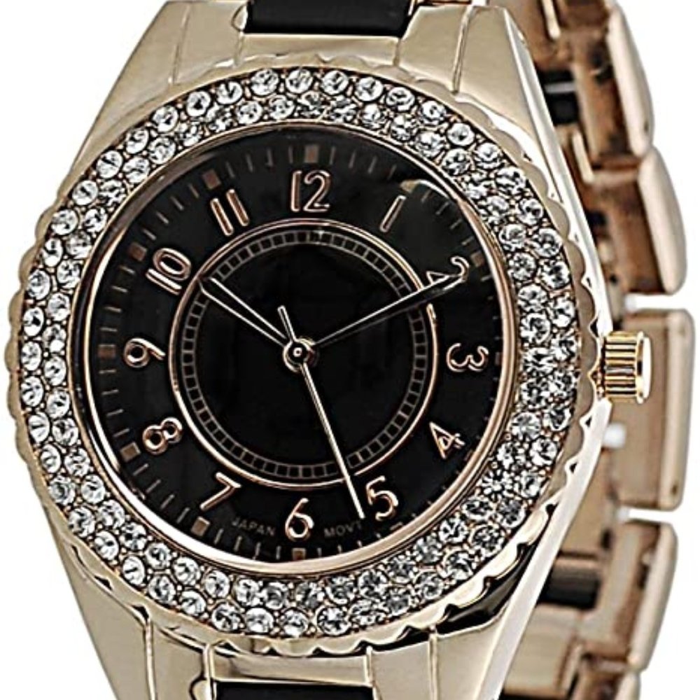 GENEVA PLATINUM 2114Women's Rhinestone-accented Link Watch